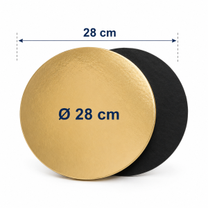 Disc gros pentru tort Ø 28 cm – Auriu/Negru