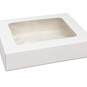 Cutie alba cu fereastra pentru prajituri – Set 5 bucati